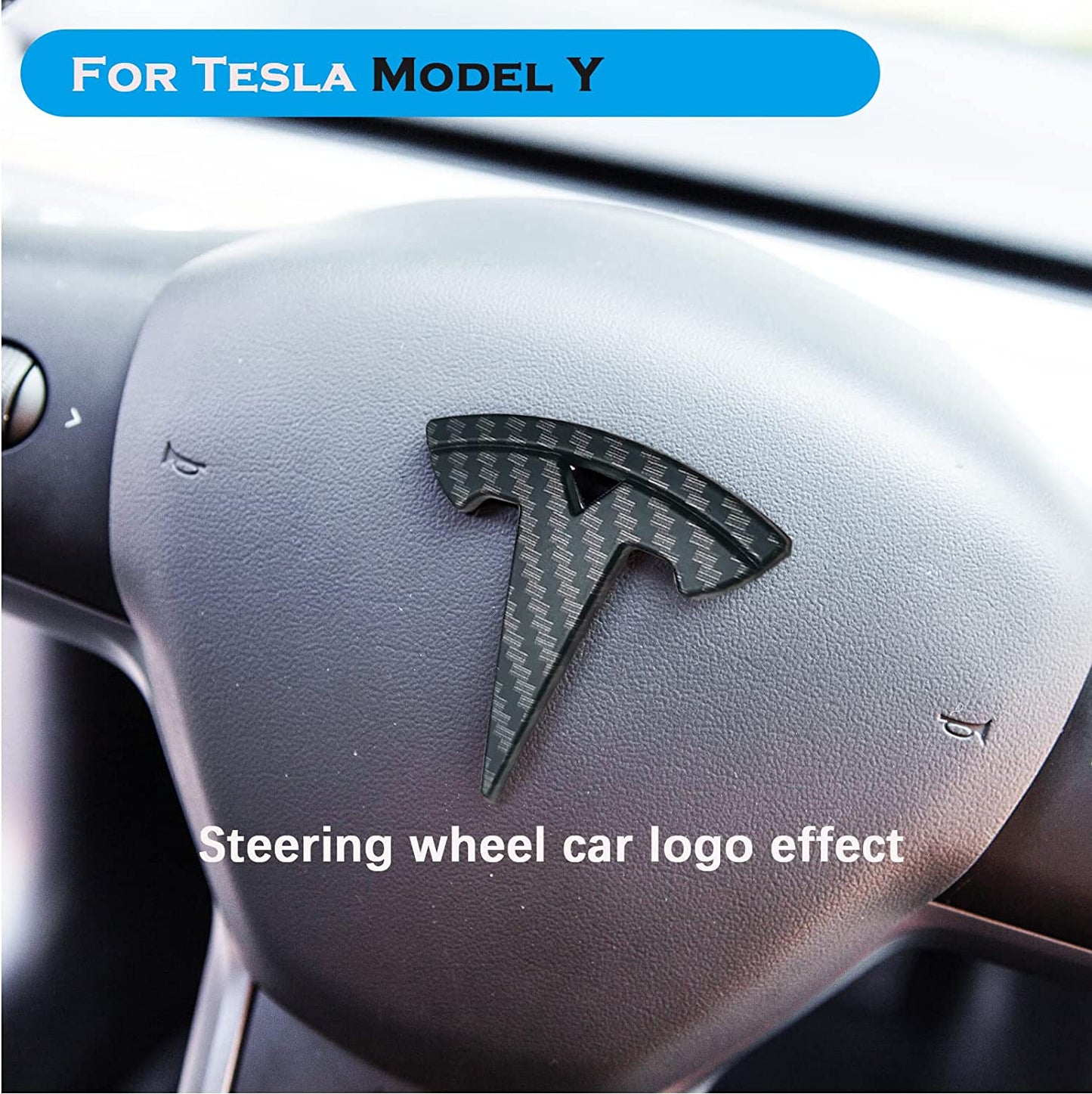 Model Y Steering Wheel/Front Trunk/Rear Trunk Logo Sticker Cover Emblem Badge Decals