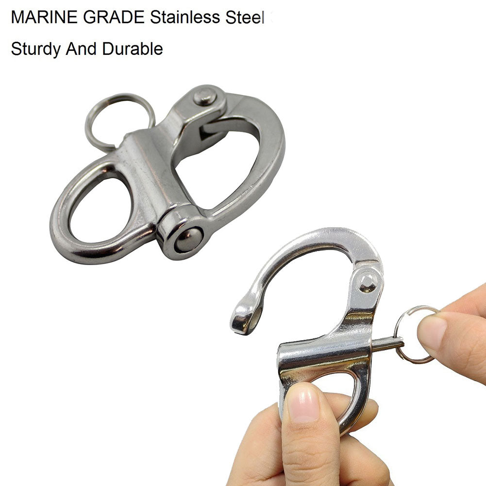 (Exclusive) 1Pack Snap Shackle Quick Release Bail Rigging Sailing Boat Marine Part Depot Stainless Steel Swivel Eye Snap Shackle