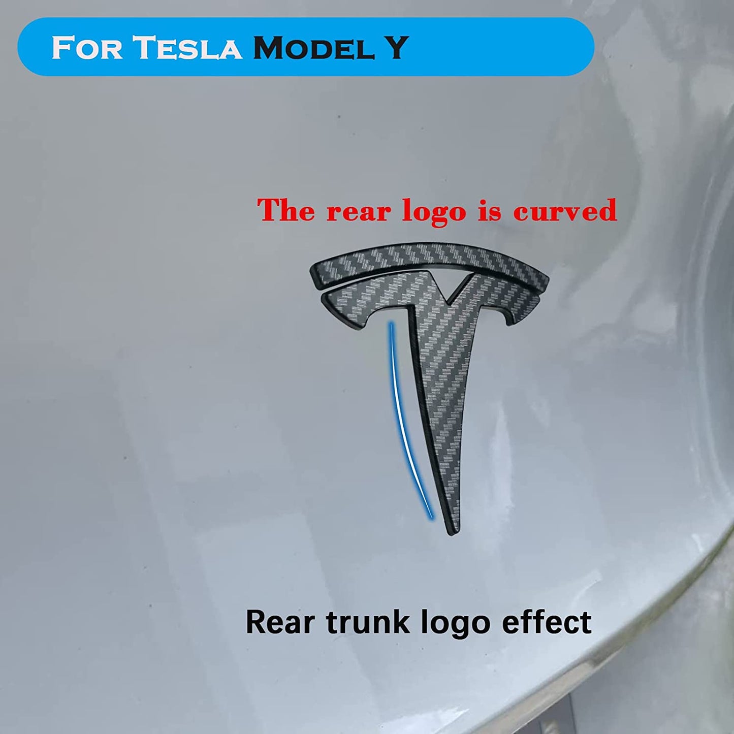 Model Y Steering Wheel/Front Trunk/Rear Trunk Logo Sticker Cover Emblem Badge Decals